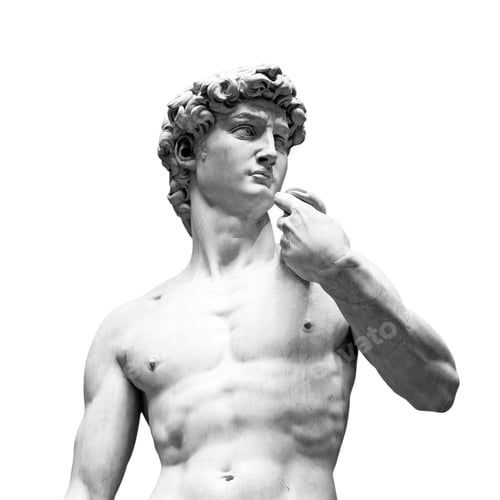 Preview: Statue of David by Michelangelo isolated on white