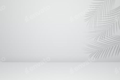 Preview: Minimalist Background with Tropical Leaf Shadow
