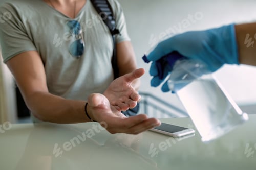 Preview: Hand disinfection before entering the gym!