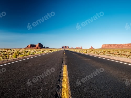 Preview: Empty scenic highway in Monument Valley