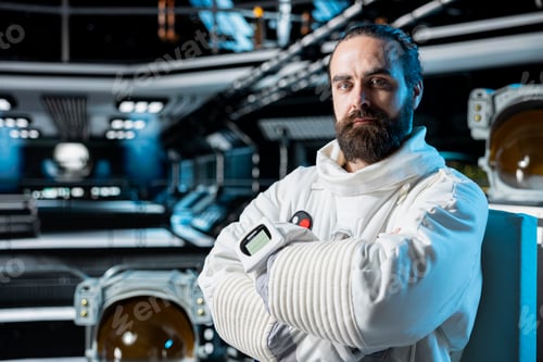 Preview: Portrait of cosmonaut doing cosmic journey, seeking extraterrestrial life