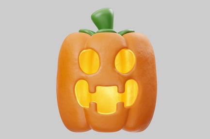 Preview: Pumpkin with carved face