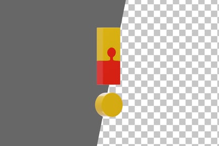Preview: Puzzle Exclamation Sign 3D Icon