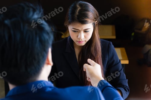 Preview: Seriously boss is complaining about mistaken work to employee.