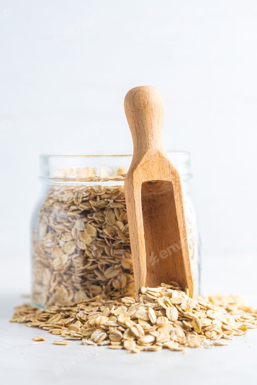 Preview: Oats in Glass Jar with Wooden Spoon