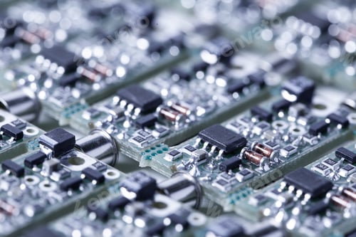 Preview: Closeup small microcircuits lie next to each other