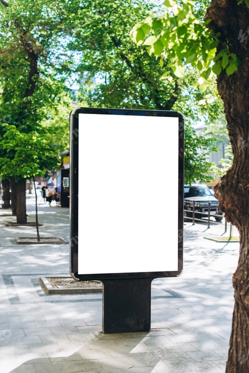 Preview: Blank mock up of vertical street poster billboard