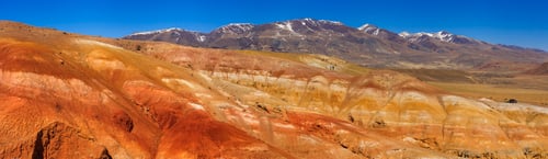 Preview: Amazing landscape of the desert at the foot of the mountains