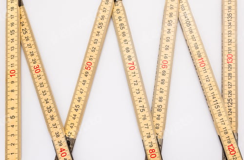 Preview: Wooden folding ruler isolated on a white background with a clipping path.