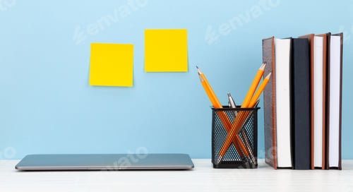 Preview: Studio workspace with laptop and supplies
