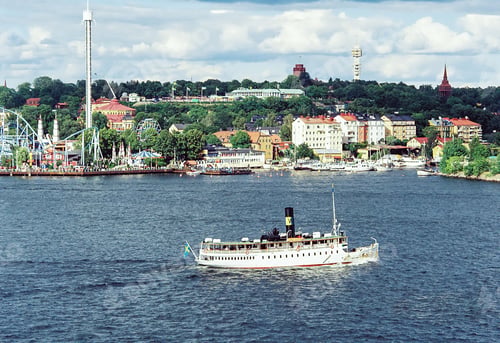 Preview: Stockholm Sweden beautiful harbor view with the city in background