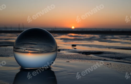 Preview: sunset in glass shpere