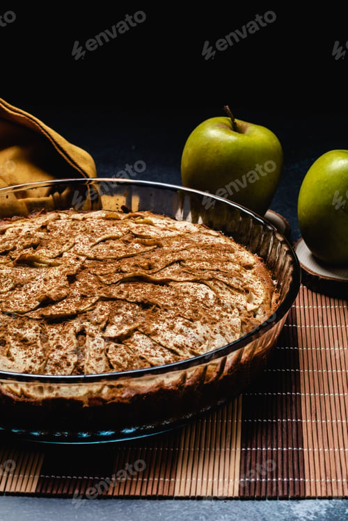 Preview: Sweet homemade apple cake with cinnamon