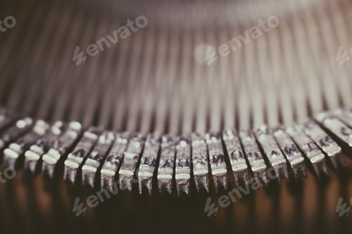 Preview: Detail shot and close up of a vintage typewriter