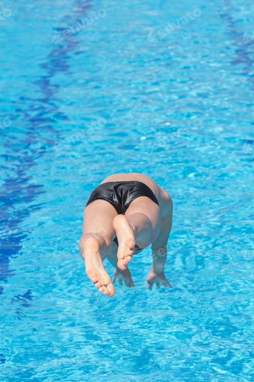 Preview: Swimmer Jumping Into The Pool.