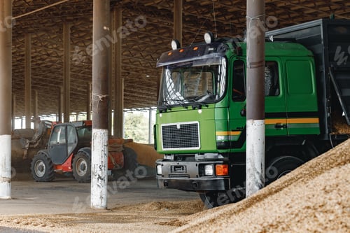 Preview: Truck and tractor on a farm parking