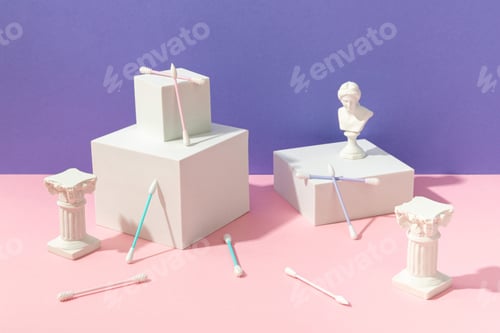 Preview: Creative Composition with Reusable Silicone Swab. Alternative to Cotton Buds
