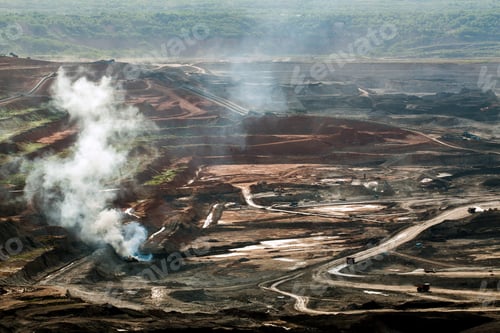 Preview: Part of a pit with big mining truck working