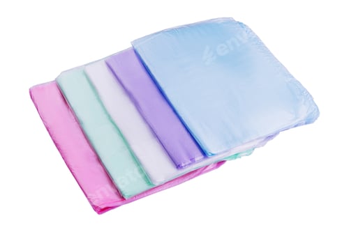 Preview: multi-colored transparent plastic bags isolated on white