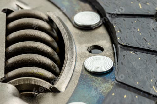 Preview: Used car clutch with damper springs and friction linings, isolated on a white background.