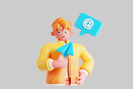 Preview: Cartoon send email character