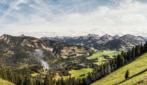 Preview: Valley view near Zinken mountain, Oberjoch, Bavaria, Germany
