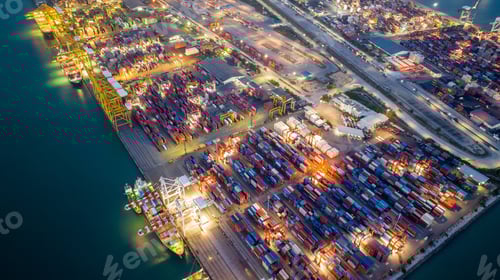 Preview: Shipyard Cargo Container Sea Port Freight forwarding service logistics and transportation.