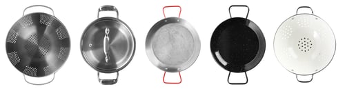 Preview: Set with different cooking utensils on white background, banner design