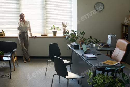 Preview: Woman Talking on Phone in Psychologist Office