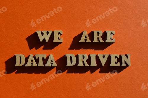 Preview: We Are Data Driven, phrase as banner headline