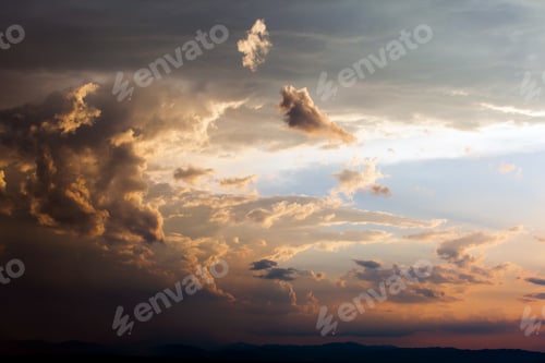 Preview: colorful dramatic sky with cloud at sunset.beautiful sky with clouds background