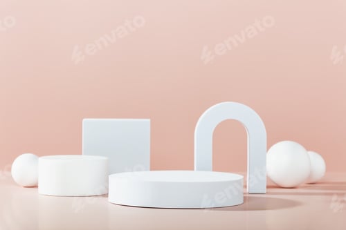 Preview: Abstract background with various geometric shapes for product presentation