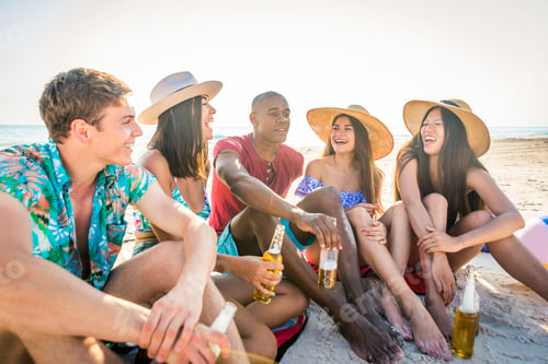 Preview: Friends having fun on the beach