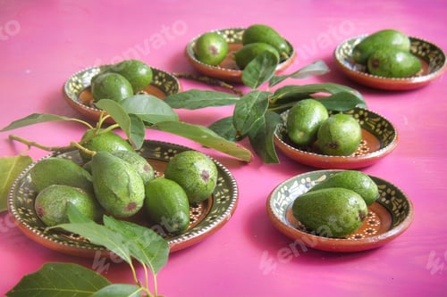 Preview: Avocados texture with pink vintage background