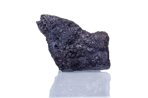 Preview: macro mineral stone Schorl on a white background