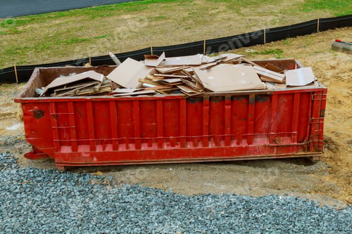 Preview: Dumpsters being full with garbage container trash on ecology and environment