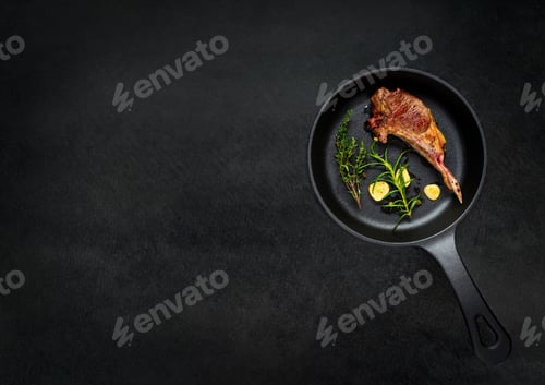 Preview: Grilled Lamb Ribs on Copy Space