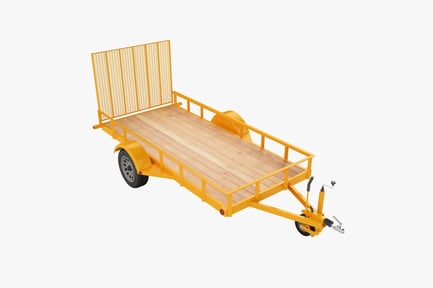 Preview: Utility Trailer with Wood Platform & Mesh Gate