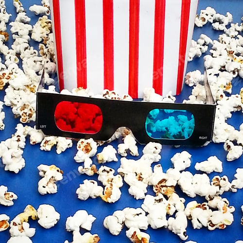 Preview: Popcorn with cinema movie 3d glasses
