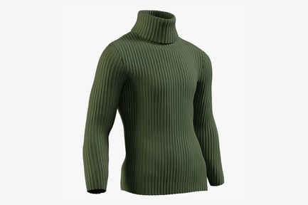 Preview: Ribbed Knit Turtleneck Men's Sweater