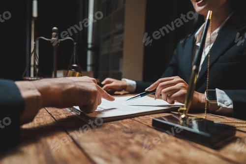 Preview: Attorney providing legal consultation to client