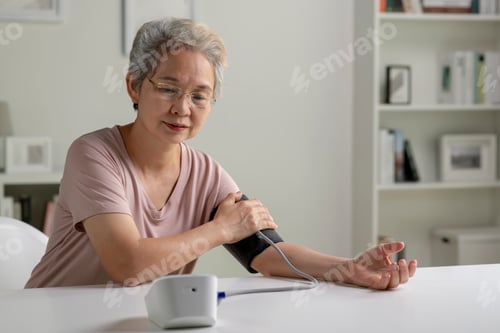 Preview: Woman measuring blood pressure