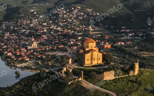 Preview: Jvari Monastery and Mtskheta cityscape at sunrise