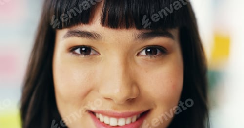 Preview: Office, happy and portrait of business woman for planning, brainstorming and ideas. Professional, c