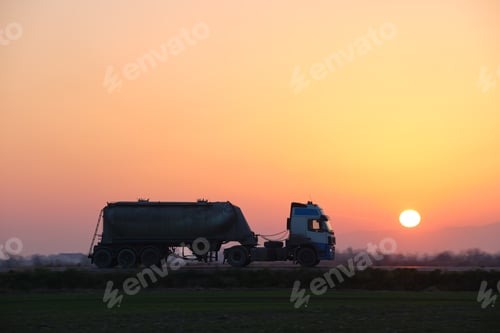 Preview: Petrol cargo truck driving on highway hauling oil products