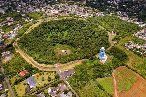 Preview: Beautiful nature in the old volcano of the island of Mauritius.Extinct volcano in Mauritius