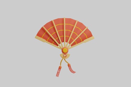 Preview: Asian Celebration Fan with Tassels