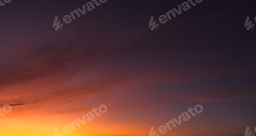 Preview: Evening Sky Background, Dusk sky Twilight after sundown with colorful Orange sunlight in summer