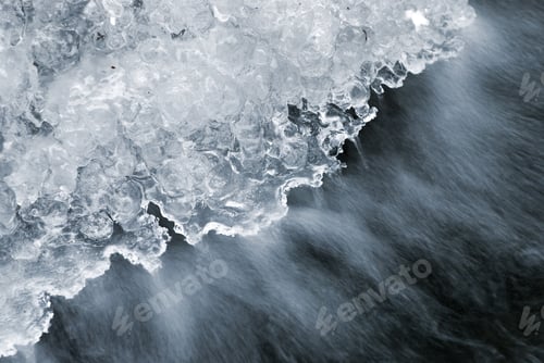 Preview: Frozen ice waterfall on the rock
