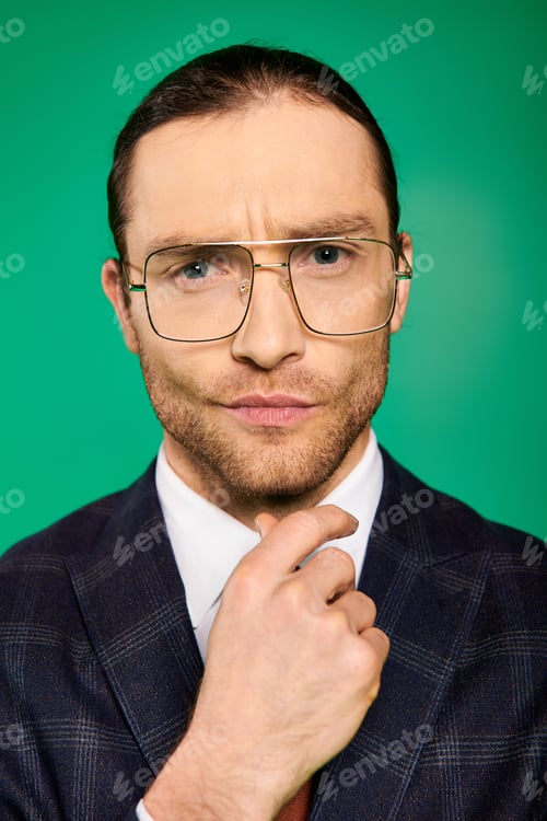 Preview: Suited Elegance: Stylish Businessman Strikes a Pose